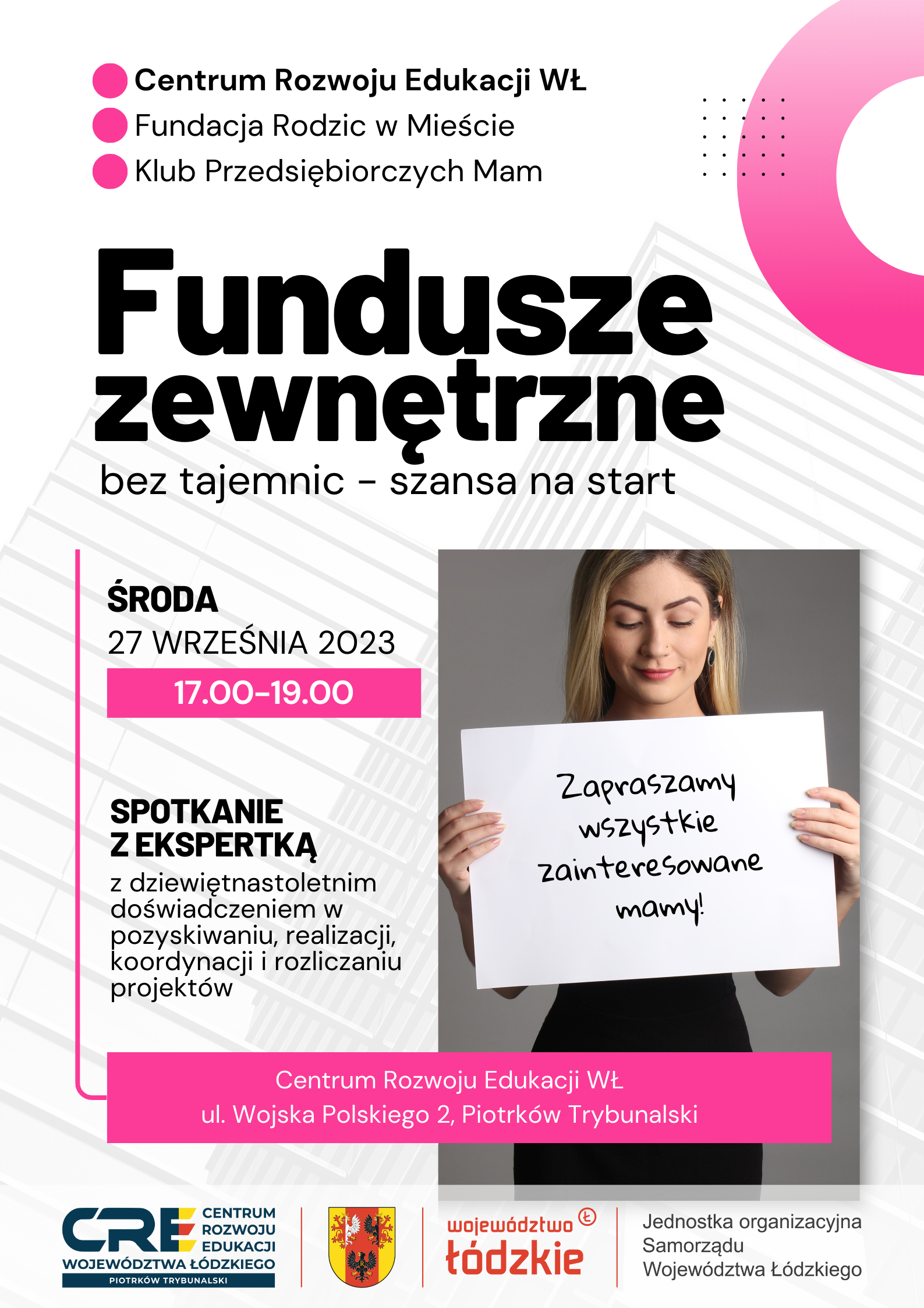ZAPROSZENIE DO UDZIAŁU W SPOTKANIU KLUBU PRZEDSIĘBIORCZYCH MAM 27.09.2023