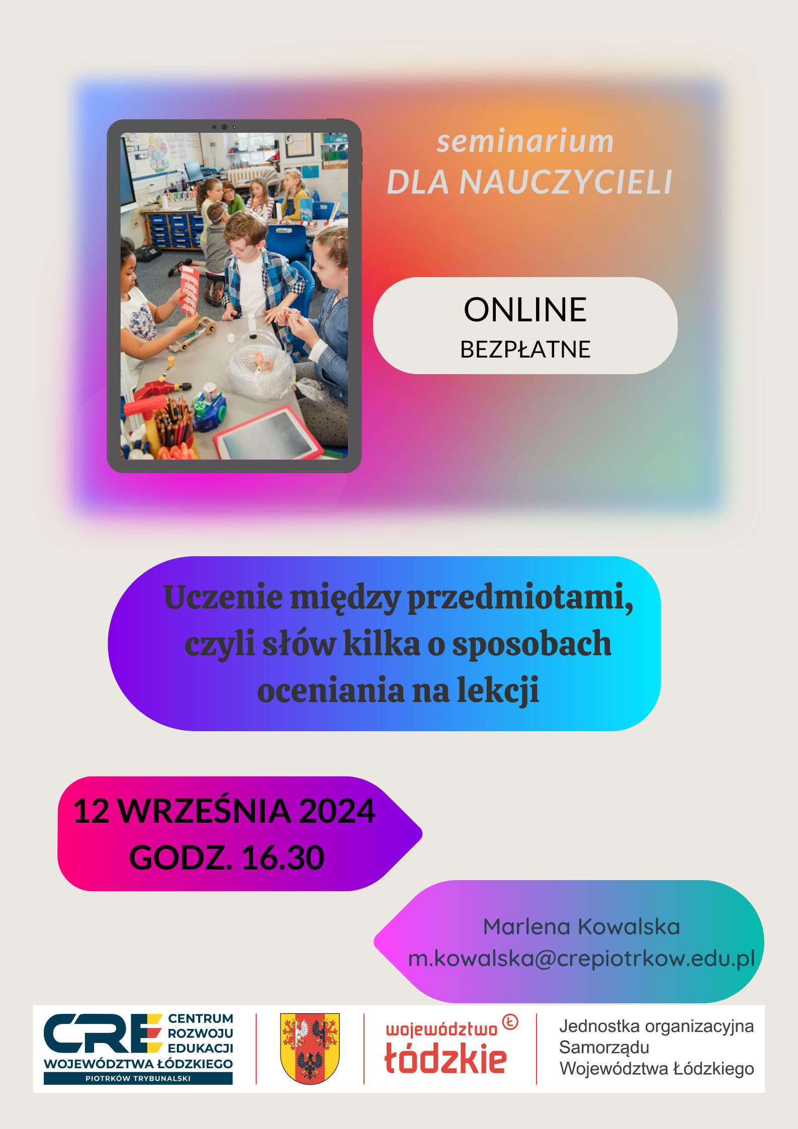 Uczenie między przedmiotami, czyli słów kilka o sposobach oceniania na lekcji - 12.09.24 r.