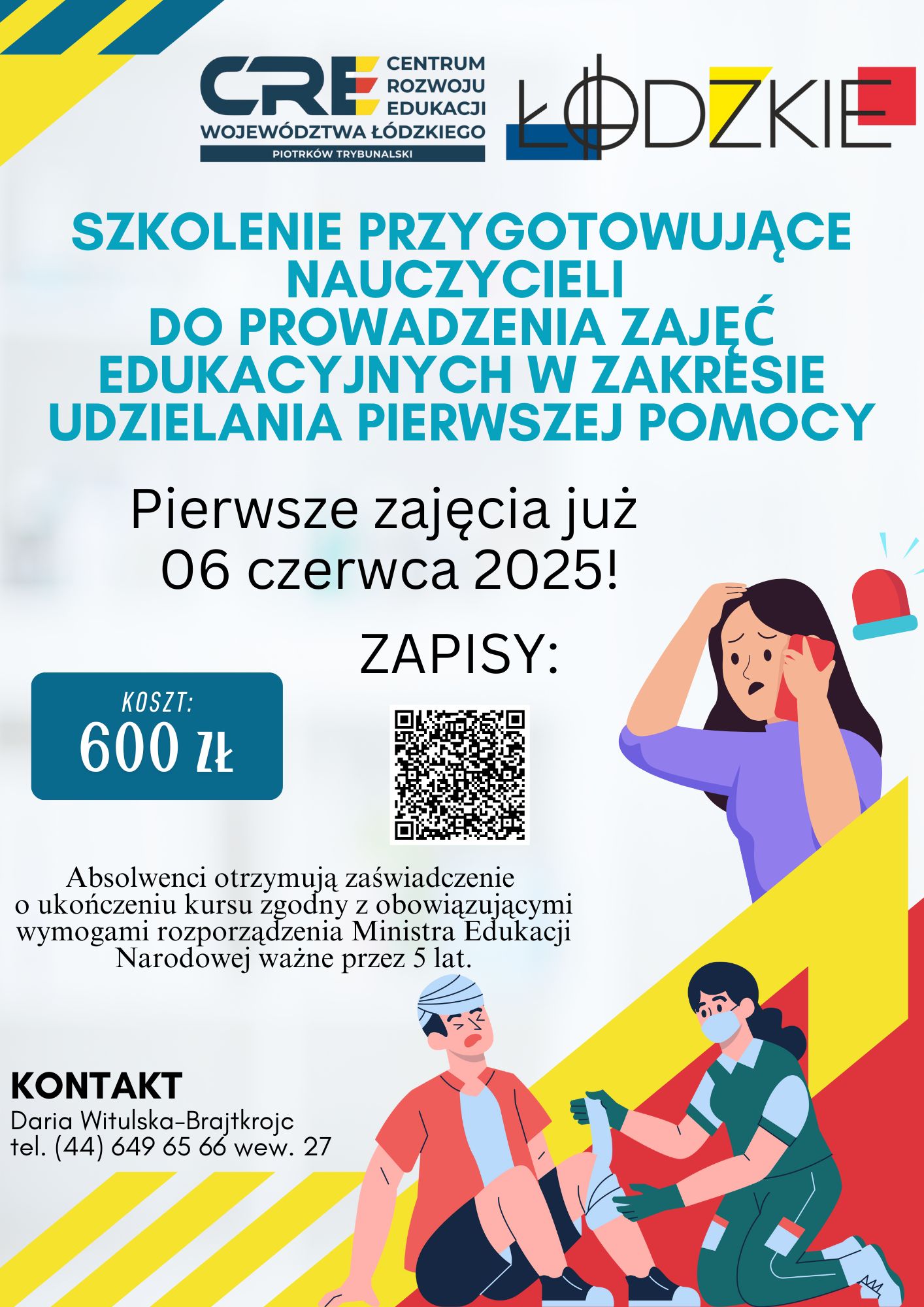 OSTATNIA SZANSA! Szkolenie przygotowujące nauczycieli do prowadzenia zajęć edukacyjnych w zakresie udzielania pierwszej pomocy! 