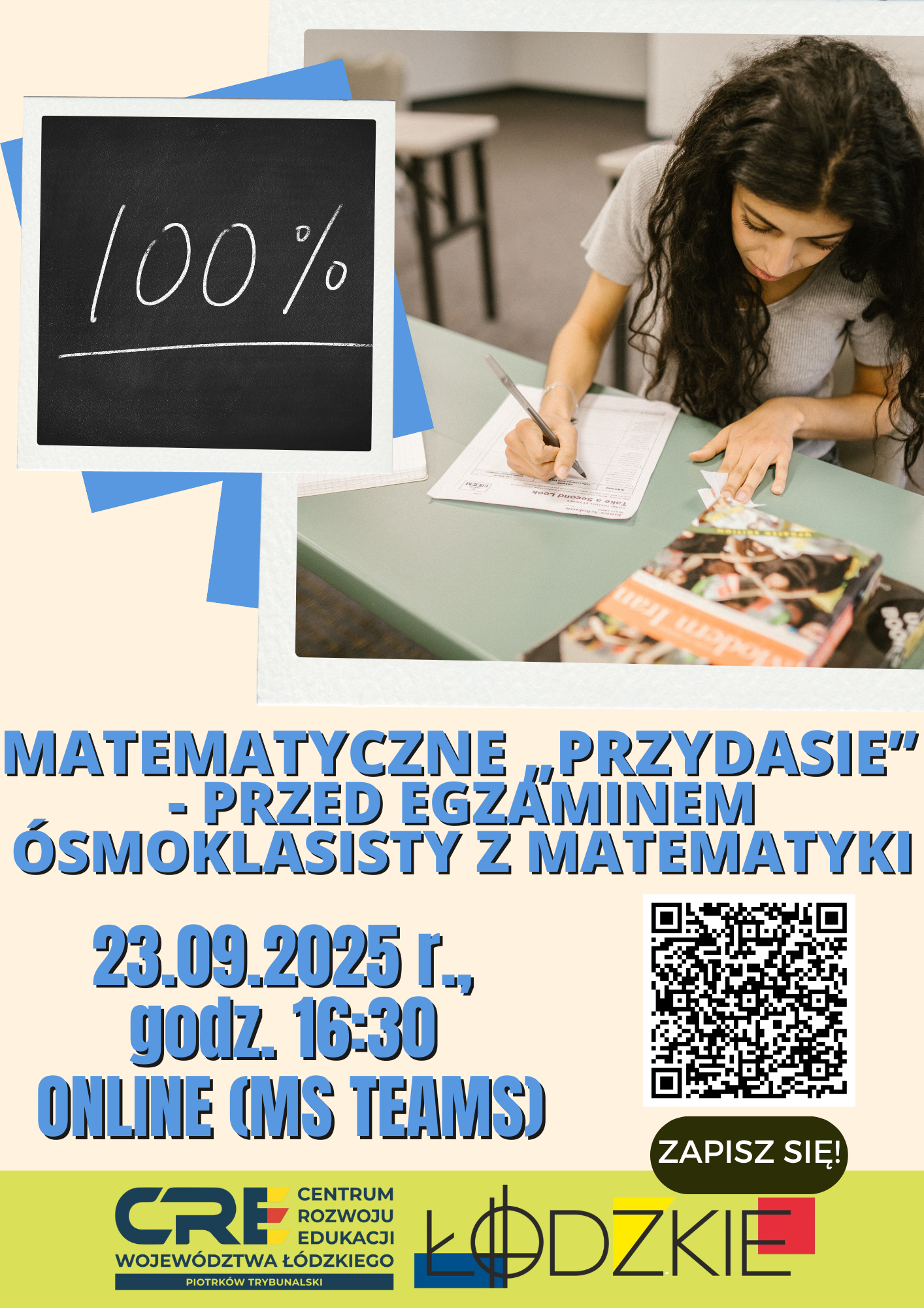 Serdecznie zapraszamy na bezpłatne seminarium online pt. Matematyczne przydasie - przed egzaminem ósmoklasisty z matematyki