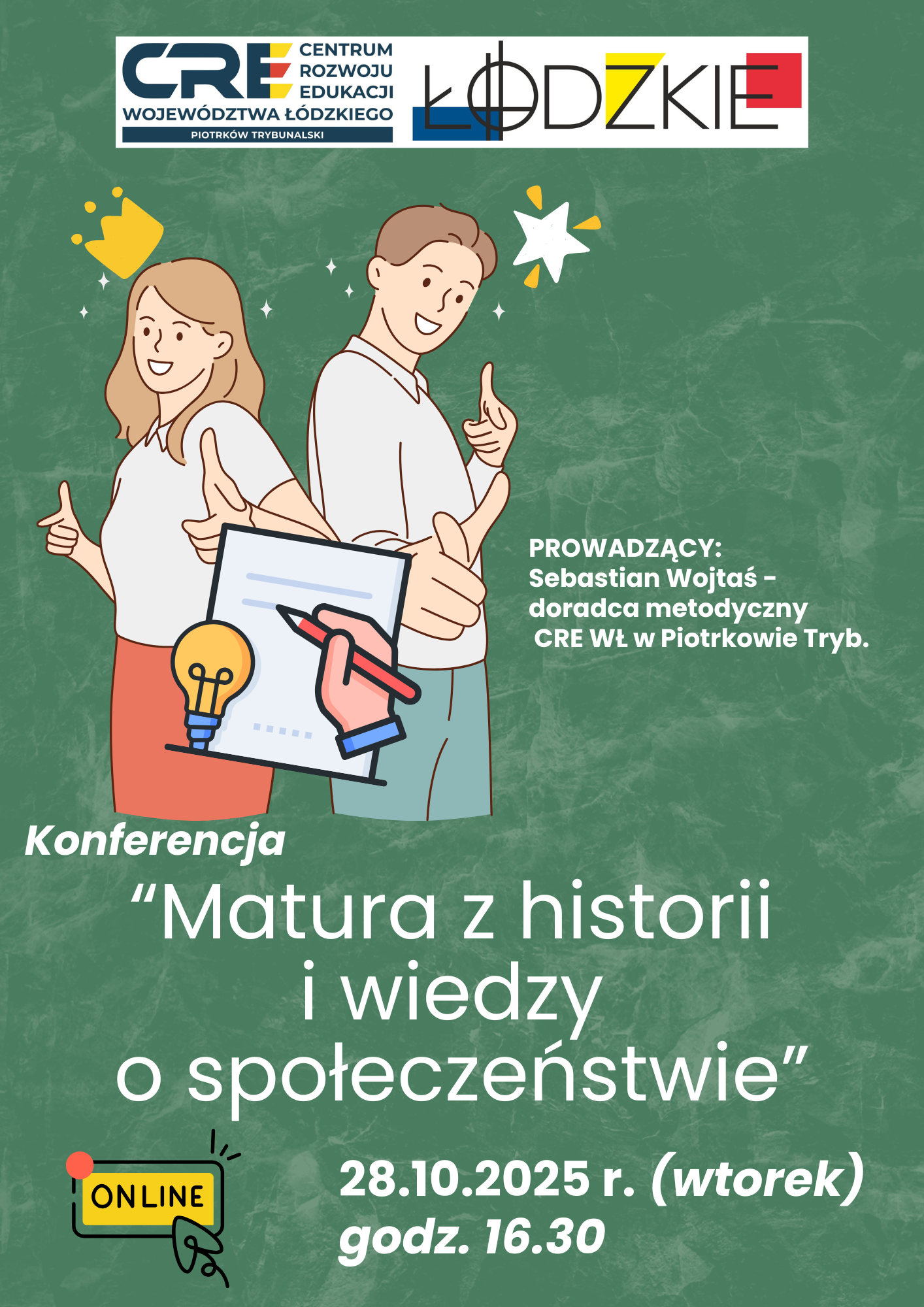 Zapraszamy na bezpłatną konferencję online: Matura z historii i wiedzy o społeczeństwie!